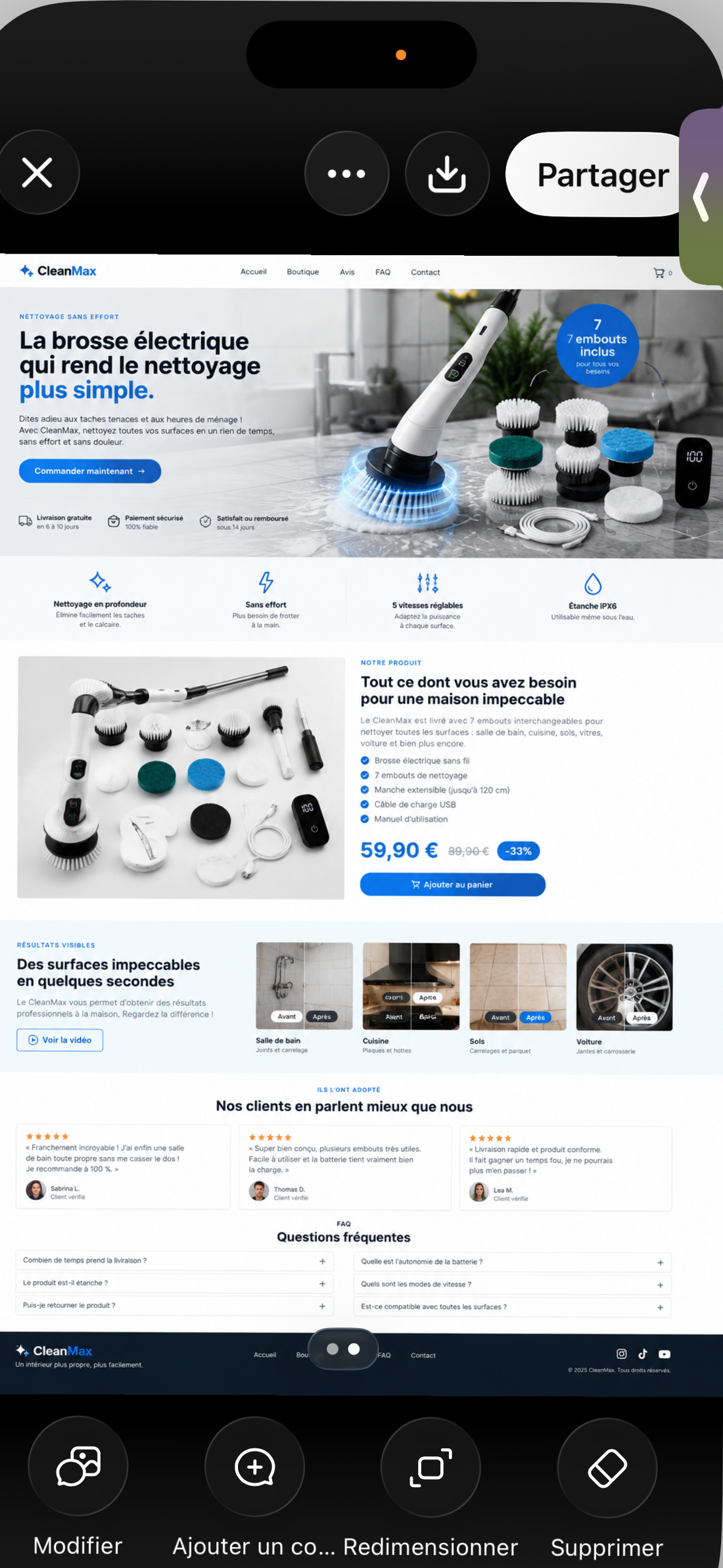 CleanMax en utilisation